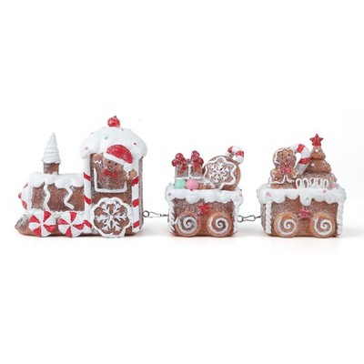 Christmas Train Decor Indoor, Resin Gingerbread Train, Xmas Train Figurines, ...