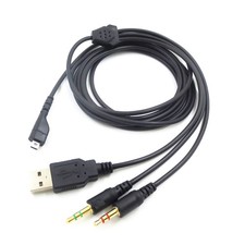 2m/6.5ft USB Headphone OFC Audio Cable Cord For SteelSeries Arctis 3/5/7/Pro