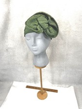 antique flapper 1920 hat women's original green cloche one size 
