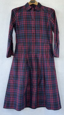 Talbot Silk Formal Dress Retro Plaid Party Wedding Sz 2 Blue Fuschia | eBay