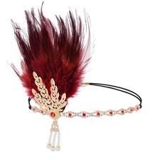 choyaxo Flapper Headband Roaring 20s Headpiece Flapper Headpiece Feather Head...