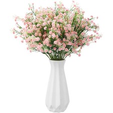 12 PCS Light Pink Baby's Breath Artificial Flowers Faux Gypsophila Bouquet