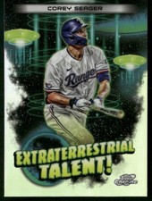 Corey Seager 2023 Topps Chrome Cosmic #ET-19 Extraterrestrial Rangers