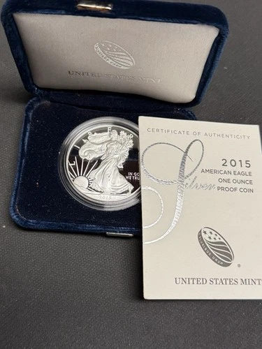 GEM PROOF 2015-W American Silver Eagle Dollar in Capsule, $1 U.S. .999 Coin ASE