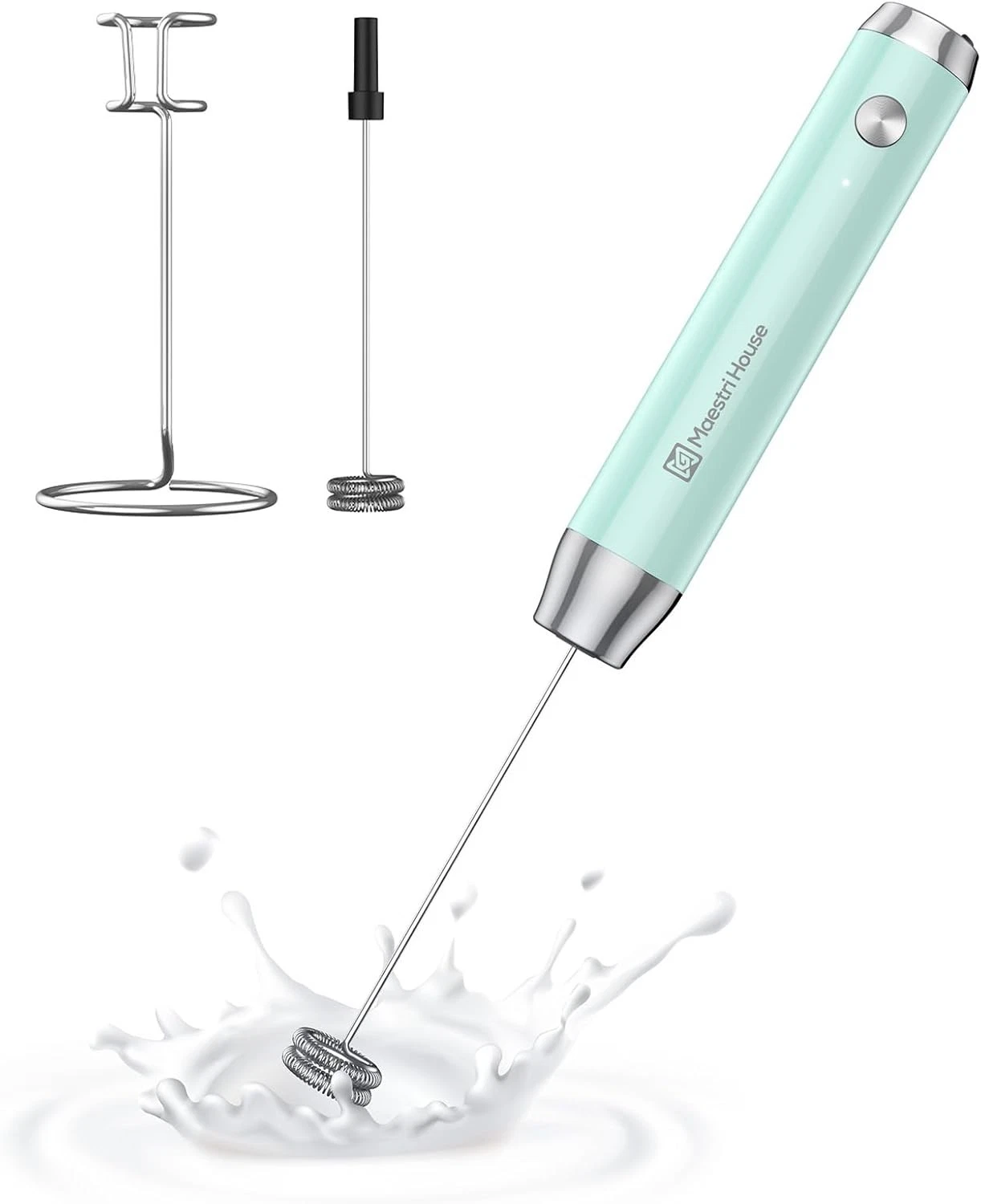 Rechargeable Milk Frother LunaFro Handheld Electric Foam Maker Detachable Whisk