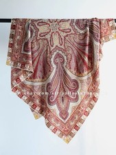 Sallys 70 Cashmere 30 Silk Wrap Scarf Paisley Print Double Face Shawl 53"