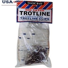 Big Catch Trotline Fishing Kit 76pc Stainless Steel Clips Hooks Drops 150ft Line