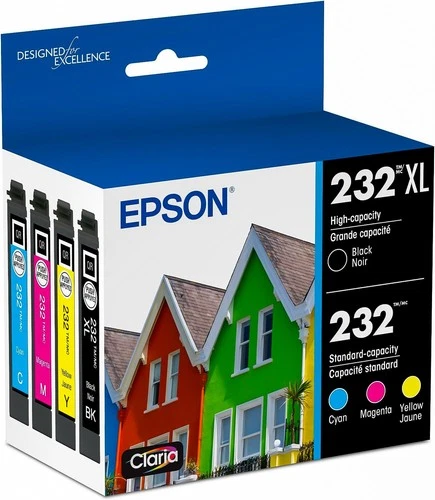 Genuine Epson 232XL 232 Ink Cartridges Combo Pack Black XL Color T232XL-BCS - product listing photo