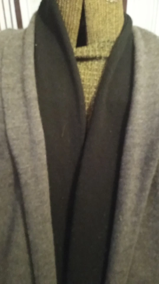 TWEED"S  Merino Wool Two-Tone Gray Women's Knit Long Fly Away Front Sweater XL - Image 2 of 4