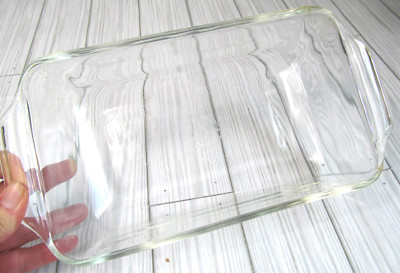 Vintage Anchor Hocking Fire King 441 Quick Bread Loaf Pan Clear Glass 1 Qt R5*