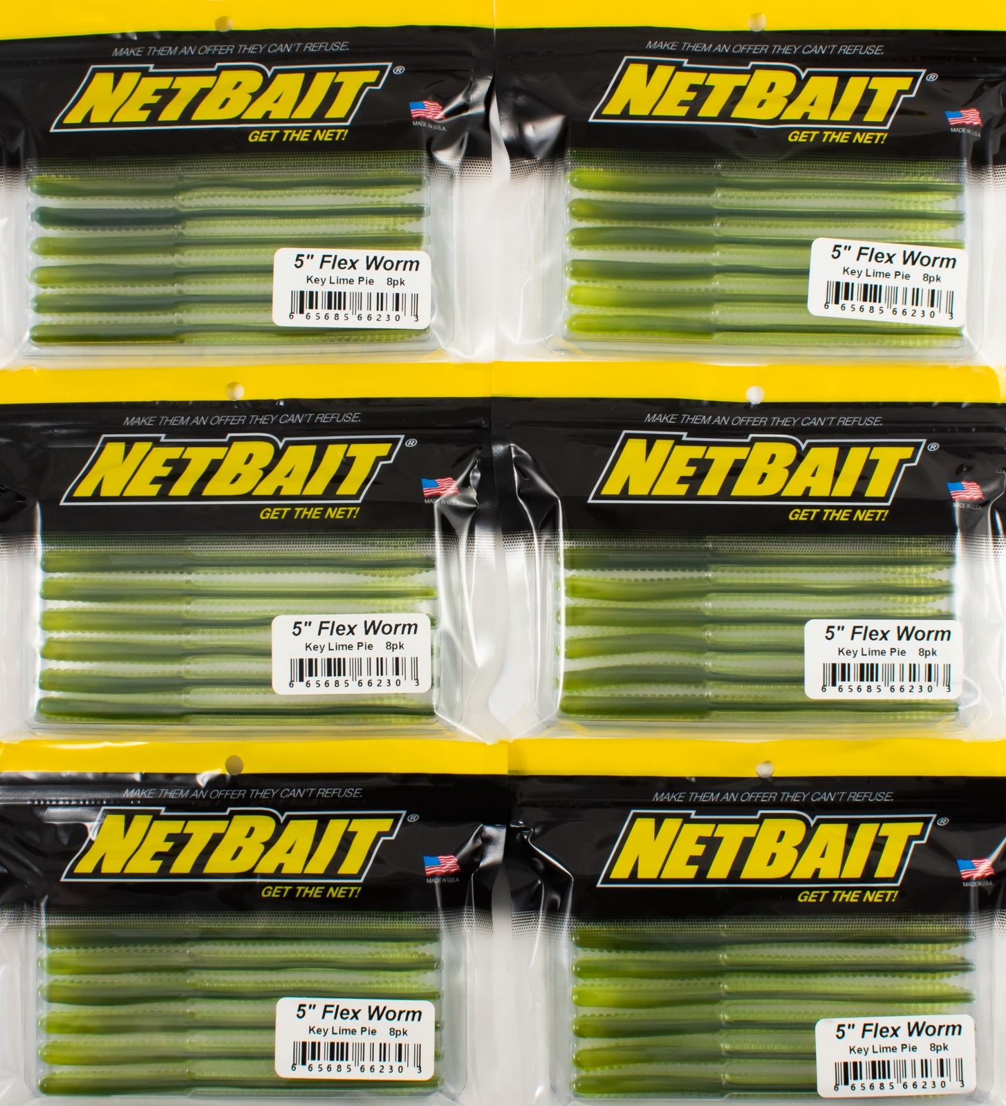 (LOT OF 6) NETBAIT FLEX WORM 5