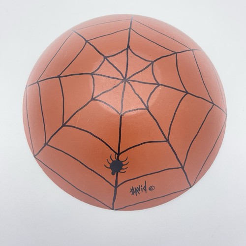 David Harden Jack O Lantern Folk Art Pumpkin Halloween Painted Signed Spider Web - Picture 4 of 7