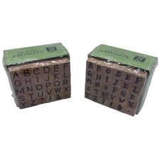 NEW Studio G Alphabet Stamp Set Lot of 2 Wood Mounted Miniature