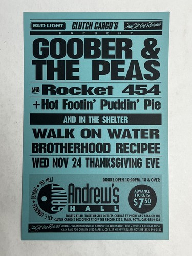 GOOBER & THE PEAS - Detroit - ORIGINAL Concert FLYER Poster ROCKET 454 - 第 1/1 張圖片