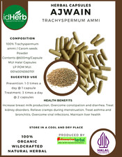  idHerb 100-800 Capsules Ajwain Trachyspermum Ammi Bishop's weed Wildcrafted