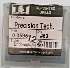 TCT REPOINTED DRILLS UCY 53 0.0595" DIA 0.472" FLUTE LOT OF 33 
