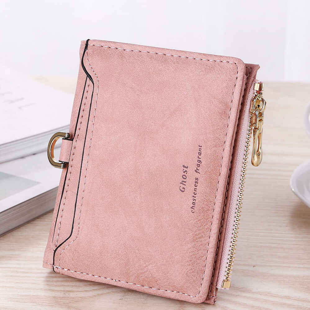 Coin Purse Small Women Ladies Folding Card Holder Leather Short Wallet