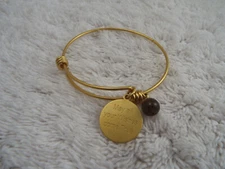 Goldtone May All Your Wishes Come True Charm Expandable Bracelet