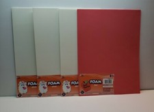 Fibre Craft 8.85"x11.8" Foam Crafts Sheets 3 White 1 Red