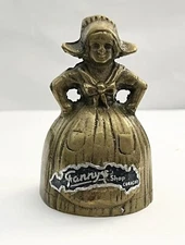 VINTAGE BRASS VICTORIAN LADY/ SOUTHERN BELL DINNER BELL Advertising Fanny Shop C