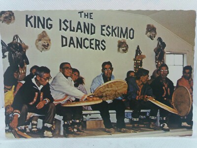Vintage Postkarte Die King Island Eskimotänzer auftreten in Nome Alaska um 1970
