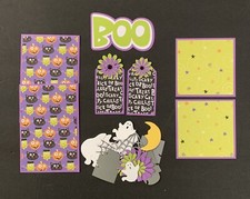  2600 BOO 24 PIECES HALLOWEEN SCRAPBOOK MAT DIE CUT TITLE SET EPHEMERA - TONYA