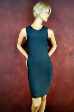 Stella Luce Sleeveless Bodycon Dress M Black Stretch Open Back with Strap NWT