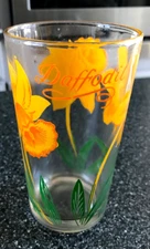 Boscul Peanut Butter Drinking Glass Tumbler Daffodil Yellow Flowers