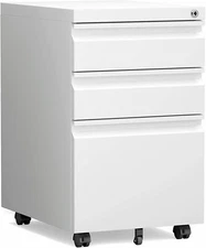 Metal Office Rollin Filing Cabinet Deep Drawers File Storage Cabinet on Wheels