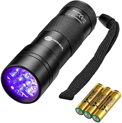 TaoTronics 12 LEDs Uv Black light Flashlights Detector for Dry Pets Urine Stains