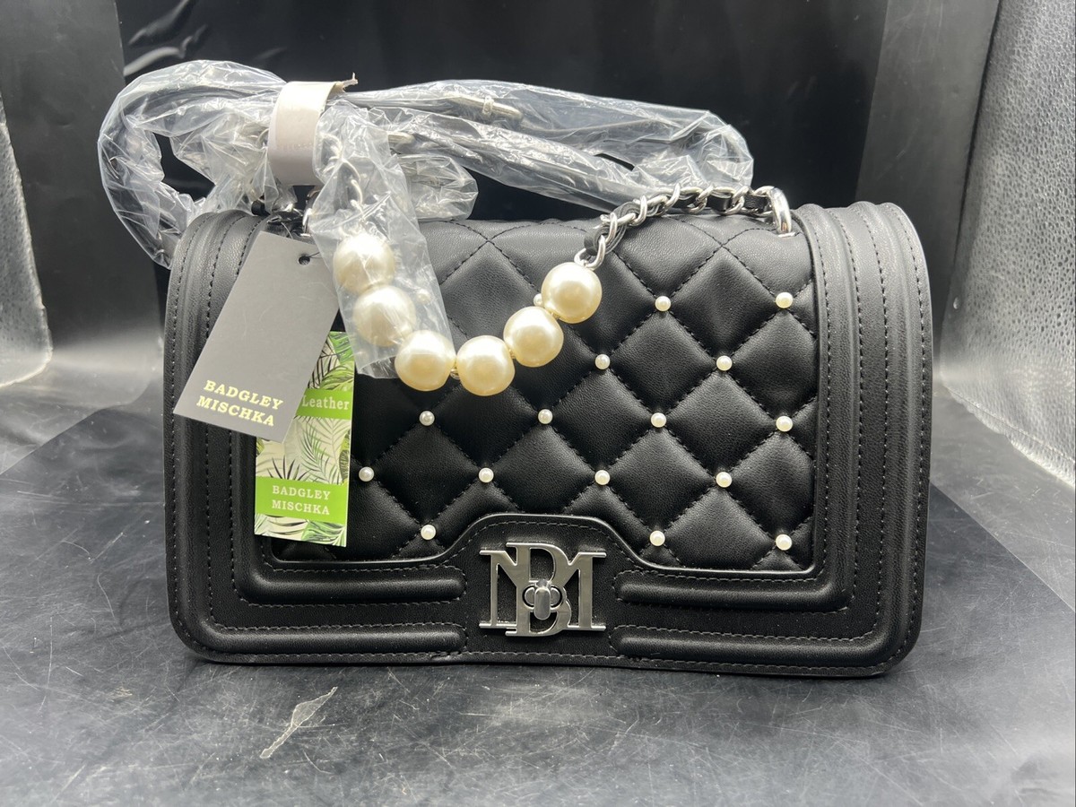 【未使用品】BADGLEY MISCHKA パーティーバッグ Badgley Mischka NWT Green Crossbody Purse Faux Pearl Handle