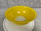 Vintage #323 Pyrex Corning 8.5 Round Mixing Bowl Clear Bottom Yellow