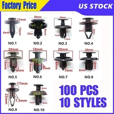 100pcs 10 SIZES Bumper Clips Rivets Retainer Fastener Car Hole Fender 9 8 7 6mm