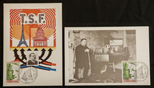 Anniversaire de la TSF, DUCRETET , Tour Eiffel Panthéon, CARTE FDC 1er jour 1973