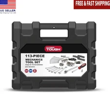 113 Pc Mechanics Tool Set 1/4 & 3/8 Drive SAE New Condition W/ Case & Hex Keys
