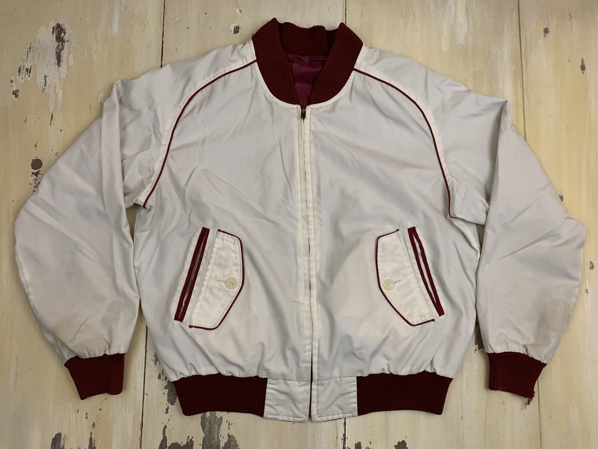 VINTAGE JACKET - 80s-90s Reversible Dark Red & White Stadium VINTAGE JACKET - 80s-90s Reversible Dark Red & White Stadium