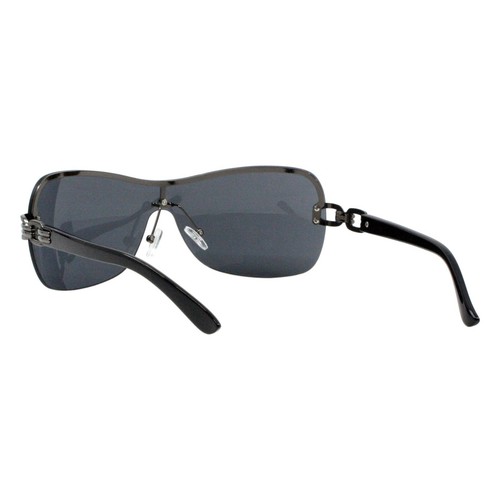 Women's Designer Style Sunglasses Semi-rimless Shield Frame UV400 - Picture 16 of 25
