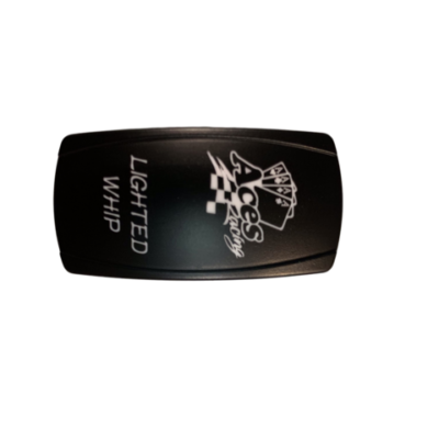 5 PIN ACES RACING BLACK LASER ETCHED LIGHTED WHIP ROCKER SWITCH