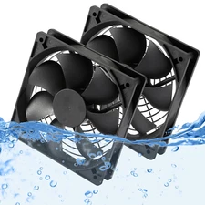 12V DC IP67 Waterproof Fan 120Mmx25Mm 4.72Inch 2-Pack High Speed 12 Volt Dual Ba