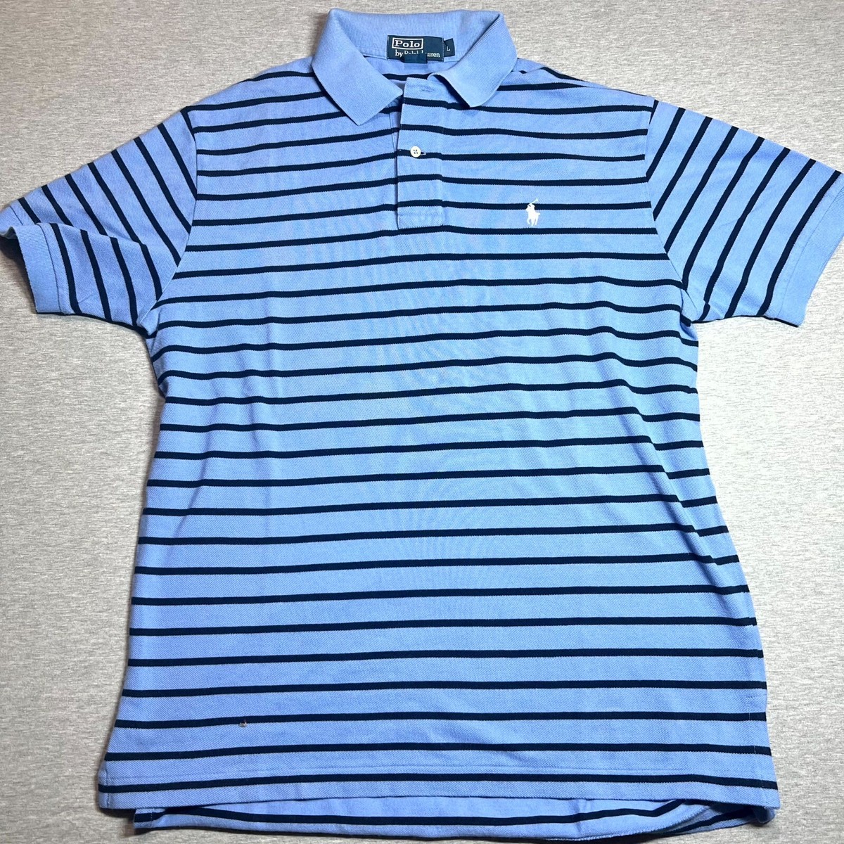 Polo Ralph Lauren blue label polo shirt Large horizontal striped