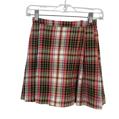 HOT Plaid Mini Skirt Zara Zara Red Plaid Pleated Mini Skirt