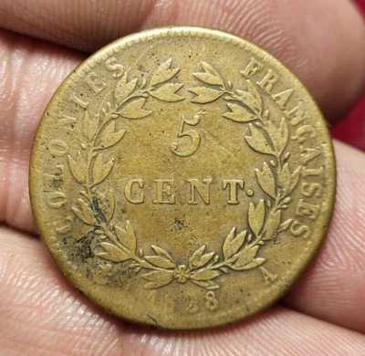 #07-014 ~ Charles X - 5 centimes 1828 A - Photo 1/2