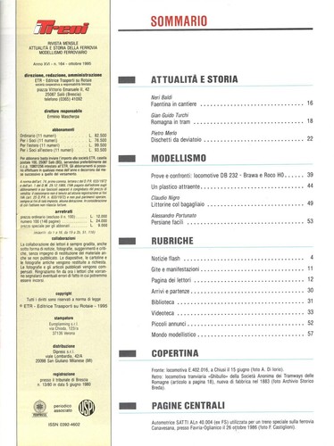 Rivista I Treni anno XVI n. 164 - Ottobre 1995 - Picture 2 of 2