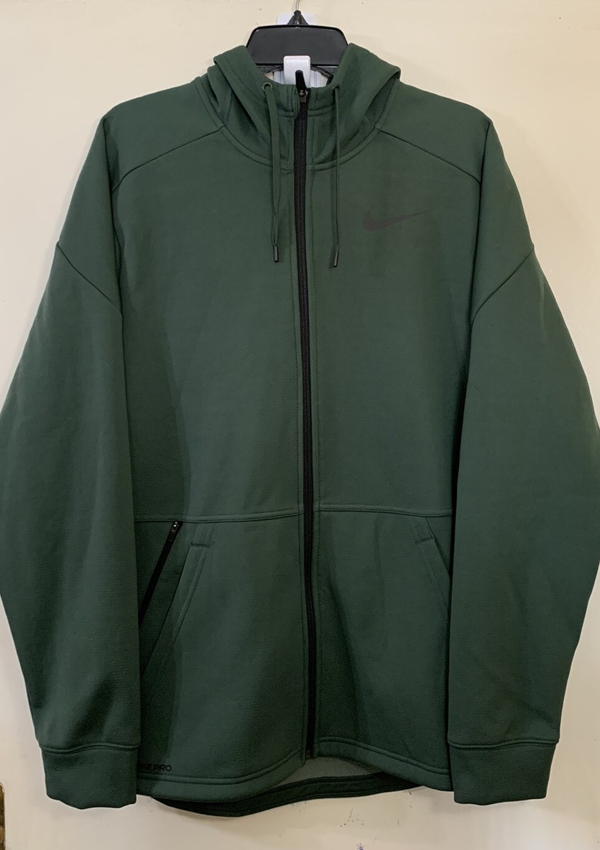 NIKE PRO THERMA SPHERE FULL ZIP HOODIE [CU7358 337] GREEN TRAINING