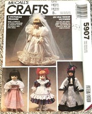 McCall's Vintage Sewing Craft Pattern 5907 Victorian Doll Clothes UNCUT
