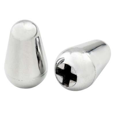 Musiclily Pro 2Pcs Chrome Inch Guitar 5 Way Switch Tips Knobs For USA Fender ST