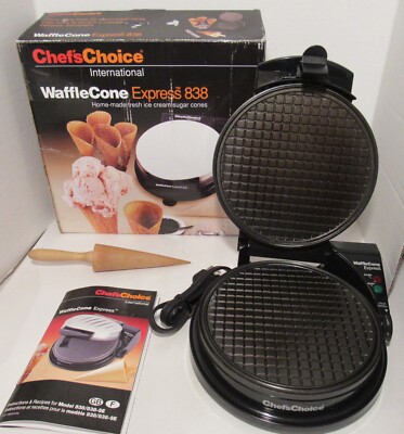 Chef's Choice International Waffle Cone Express 838, Makes Homemade Sugar Cones