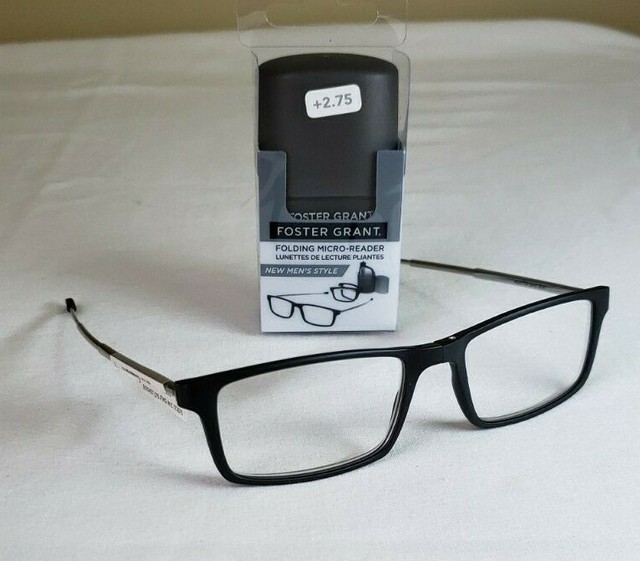 Foster Grant Microvision Folding Reader Reading Glasses Gino 2.75 Men