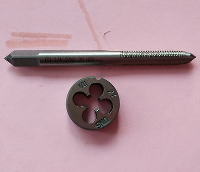 Lots 1pc HSS Machine 1/4-27 UNS Plug Tap and 1pc 1/4-27 UNS Die Threading Tool