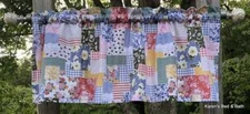 Patchwork Floral Check Valance BOHO Patch Stripes Girl Hippie Farmhouse Curtain
